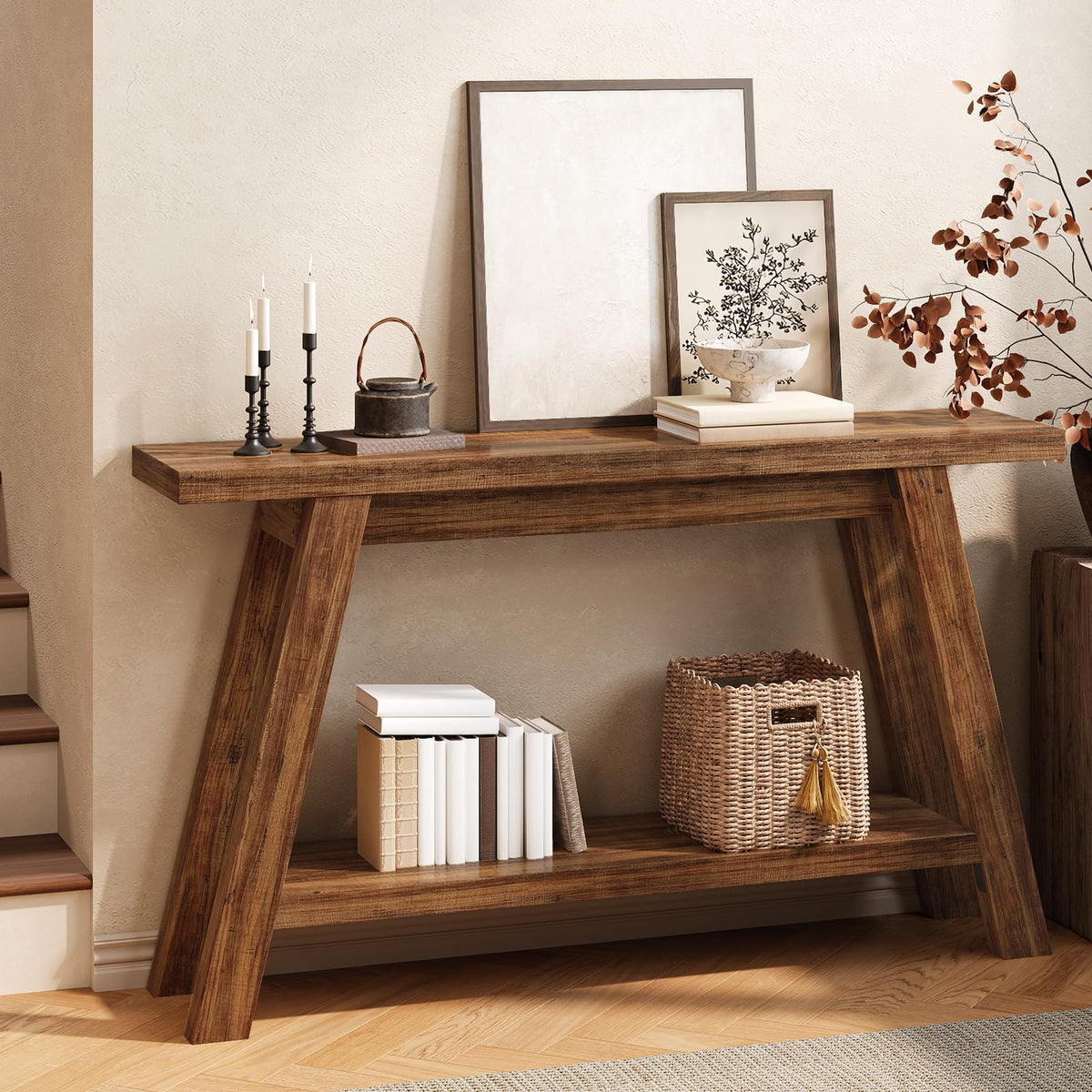 Narrow Console Table with Storage