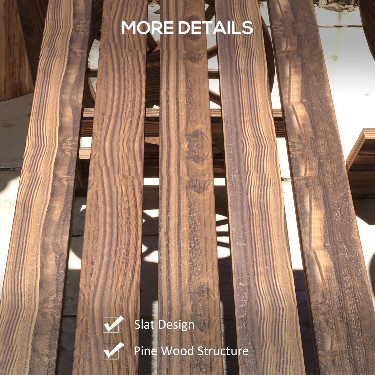 Outsunny Outdoor Table and Chairs for 4 People 3 Piece Carbonized