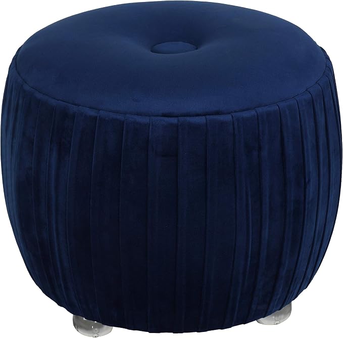 Red Round Tufted Ottoman