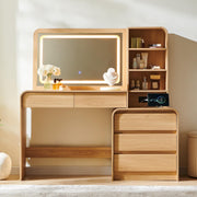 Vanity Desk with Mirror and Lights, 55.83" W, 5 Drawers & Charging Station