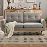 Bonzy Home 65.4" Loveseat Sofa, Small Couches for Small Spaces with 2-Seat Upholstered Cushion, Mid Century Modern Sofa for Bedroom, Living Room, Apartment, Office, Gray