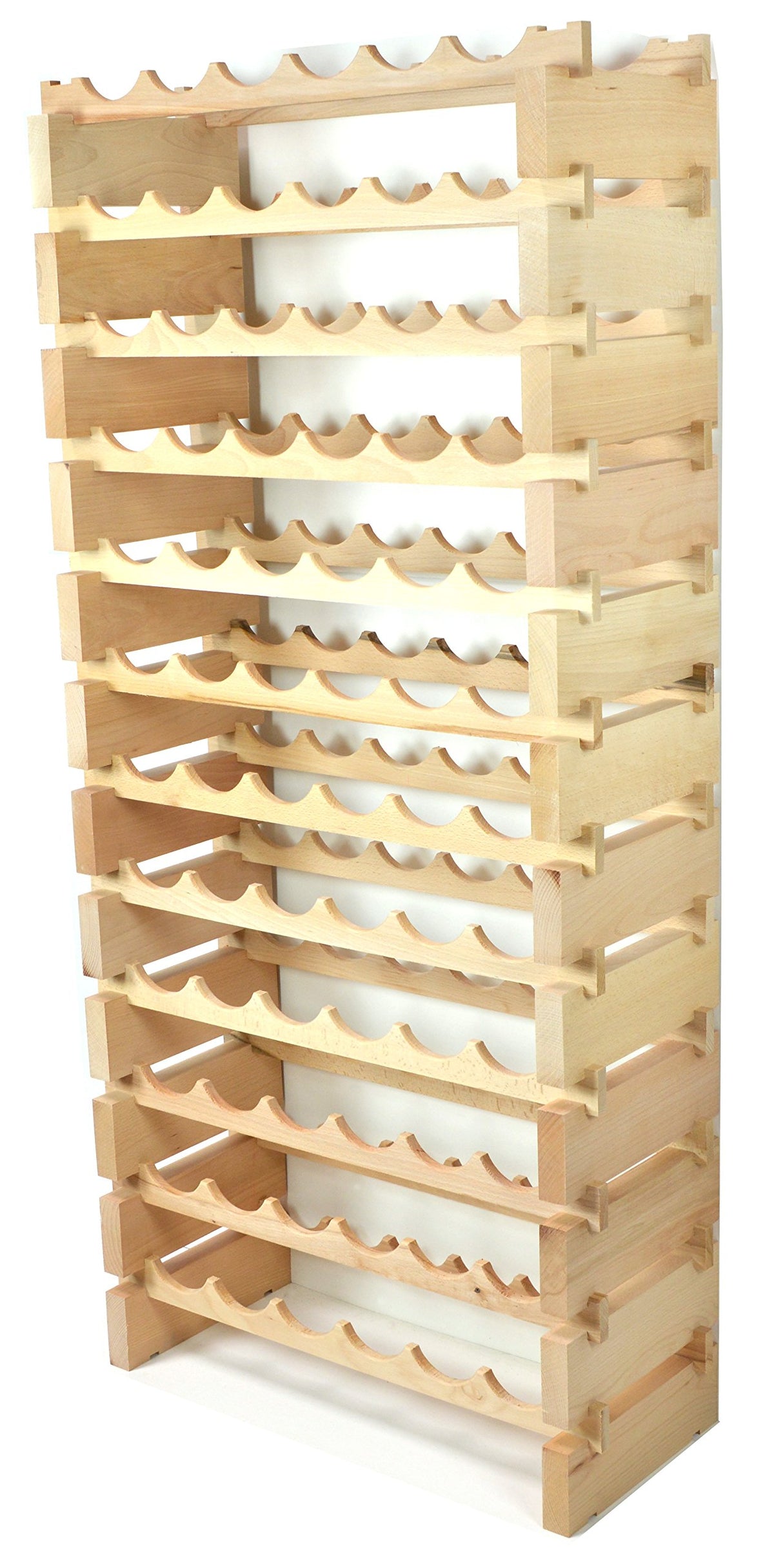 72-Bottle Beechwood Wine Rack