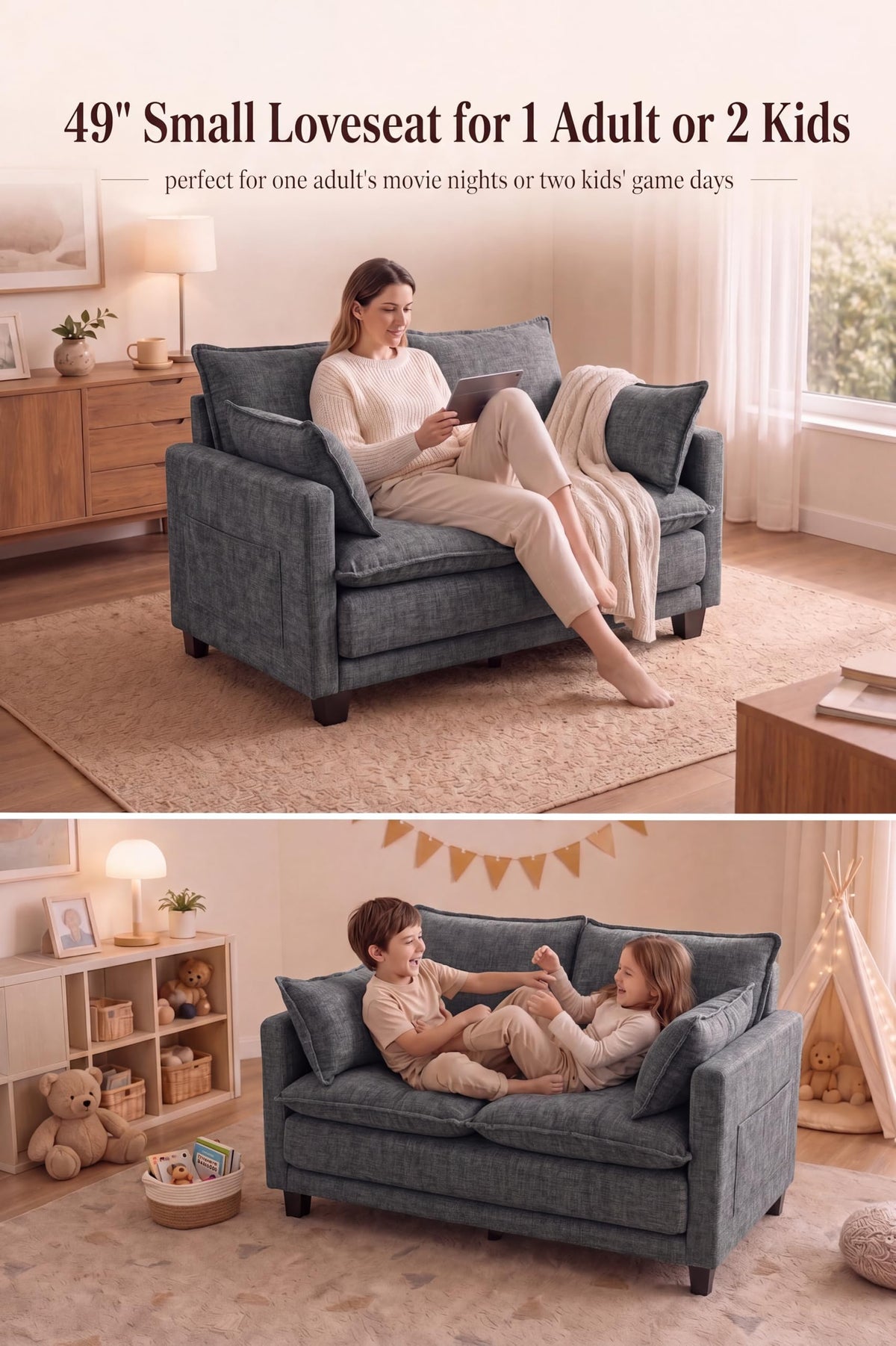 Chenille Loveseat Sofa Bed