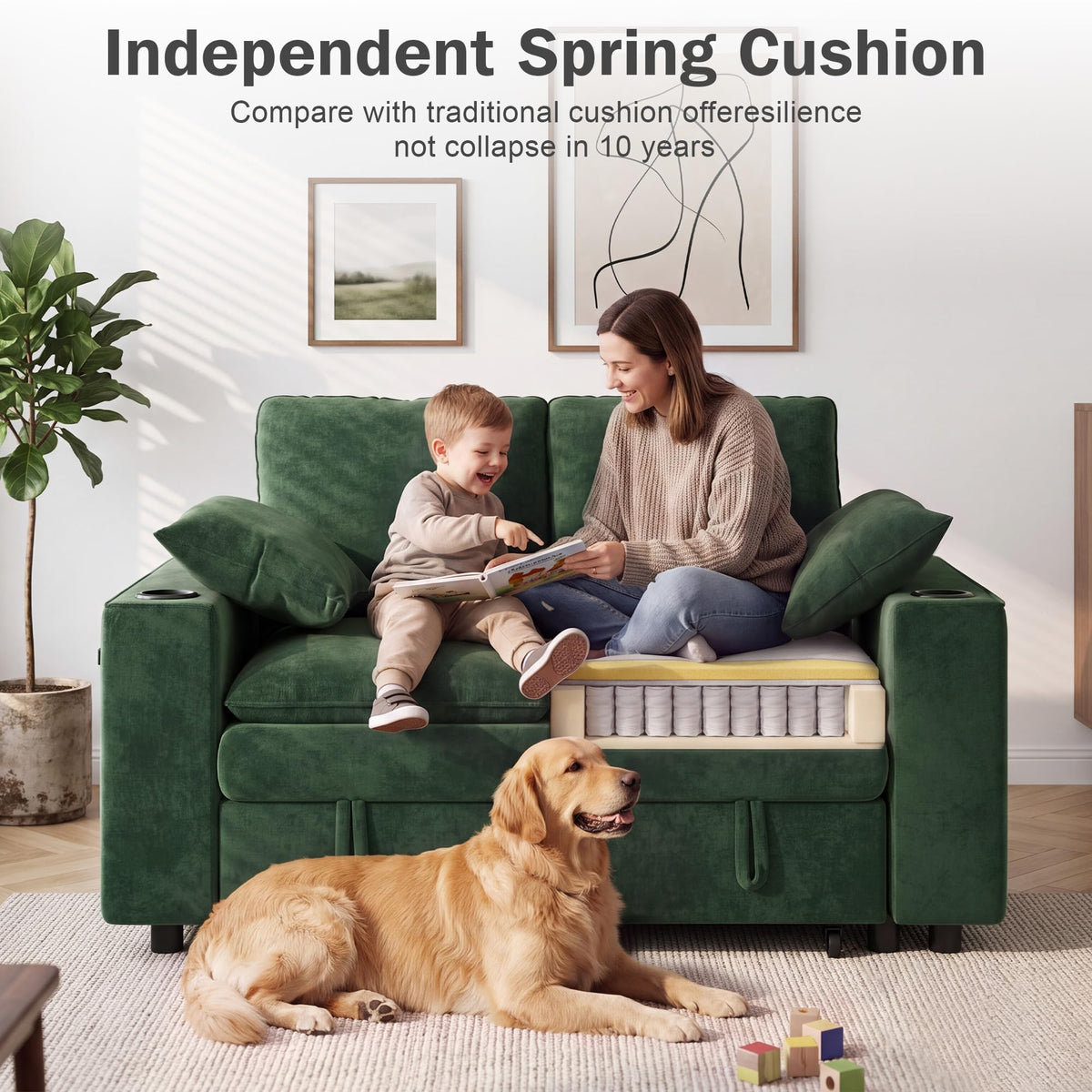Chenille Loveseat Sleeper Sofa