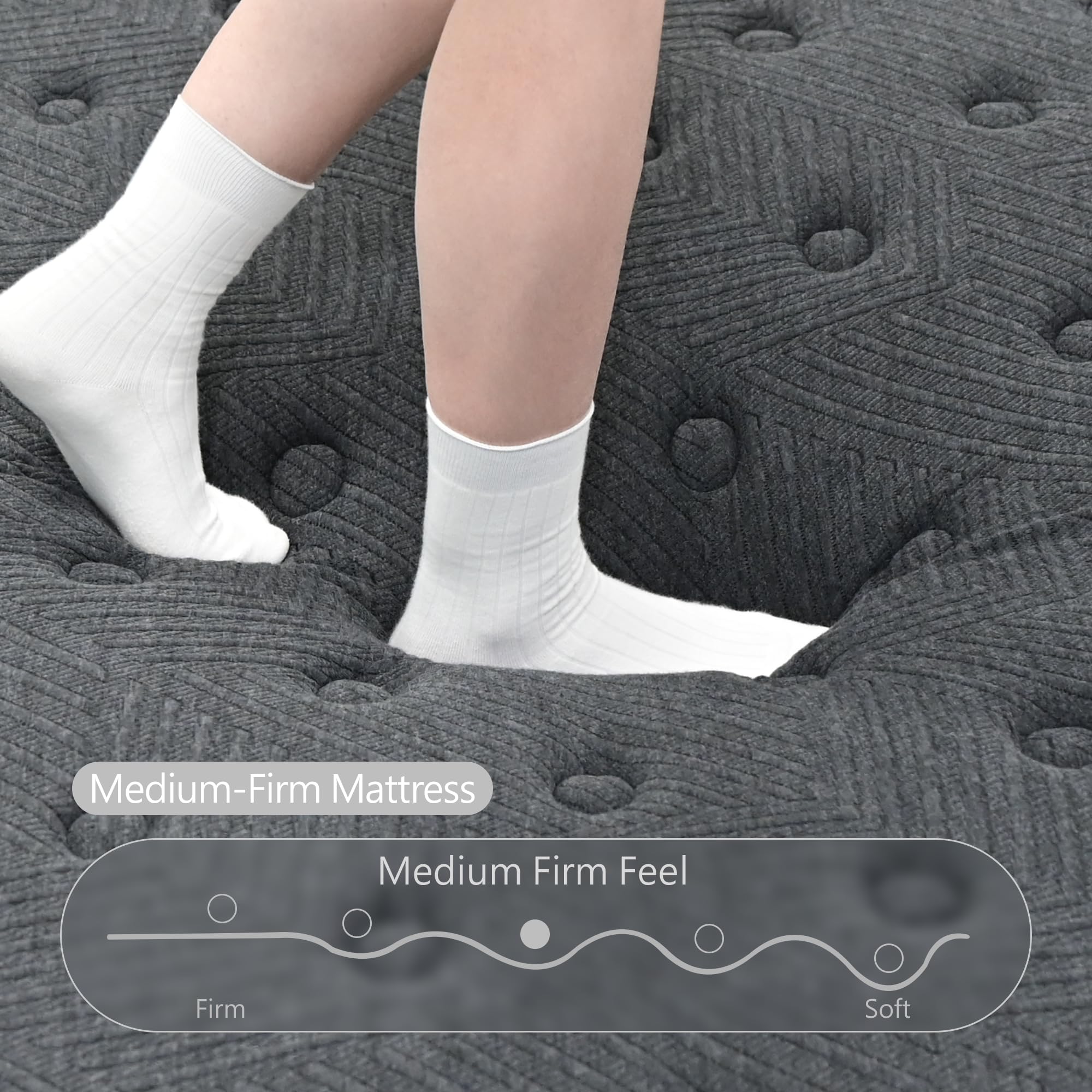 Zhihuvg Queen Size Mattress 14 Inch,Hybrid Mattress in a Box with Individual Pocket Spring,Gel Memory Foam Queen Mattress,Breathable Supportive and Pressure Relief for Cool Night,Medium Firm