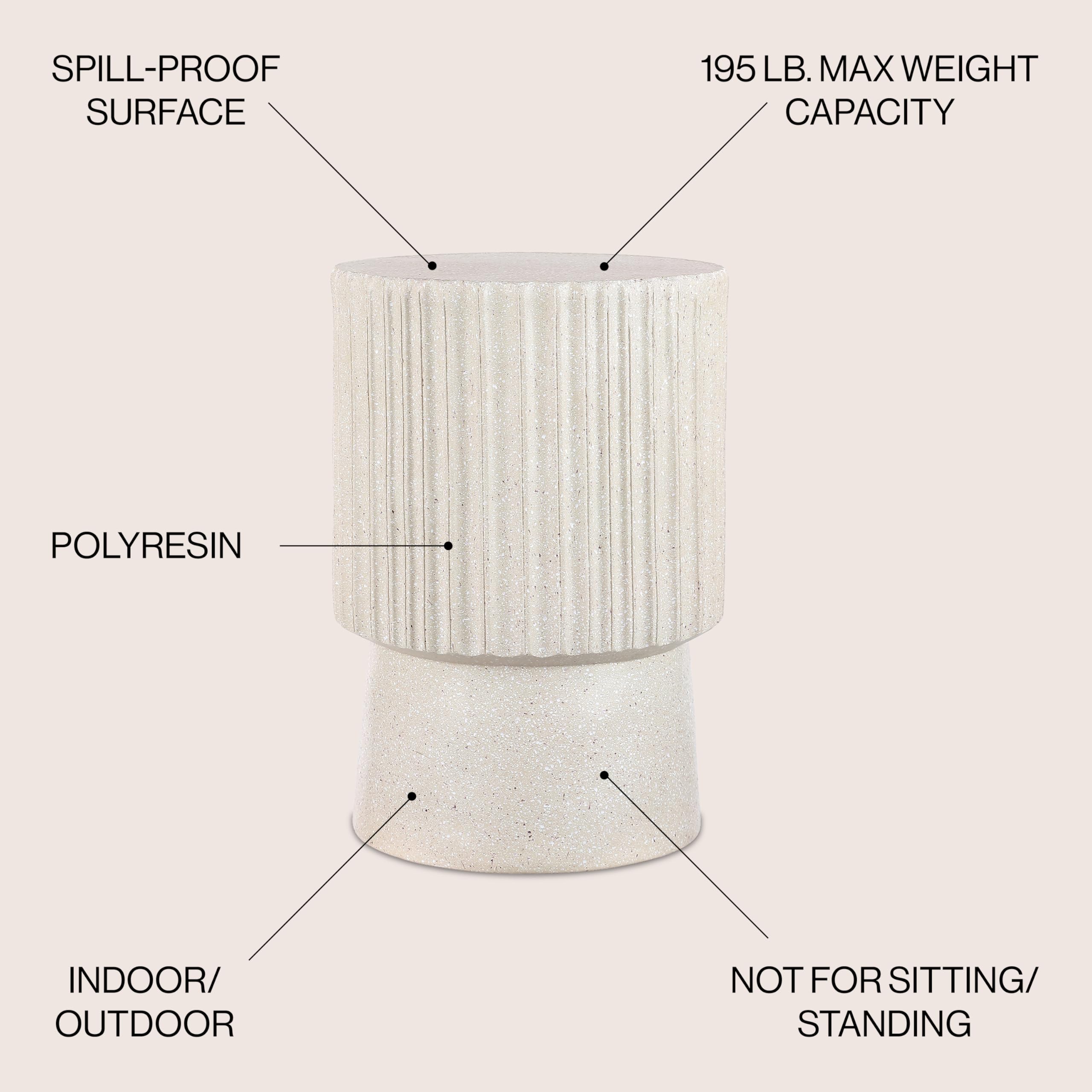 Terrazzo Accent Table | Indoor/Outdoor Side Table, 19"H