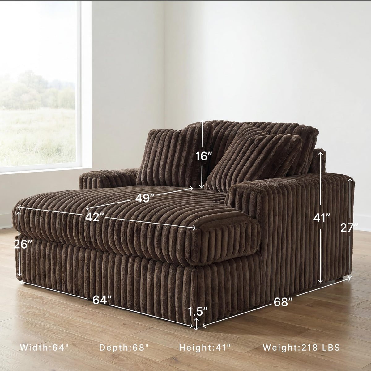Oversized Corduroy Chaise Lounge