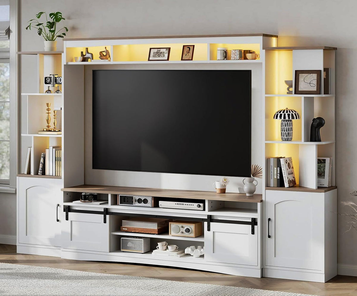 Kikihouse 101" W Modern Wall Unit Entertainment Center for TVs up to 75"