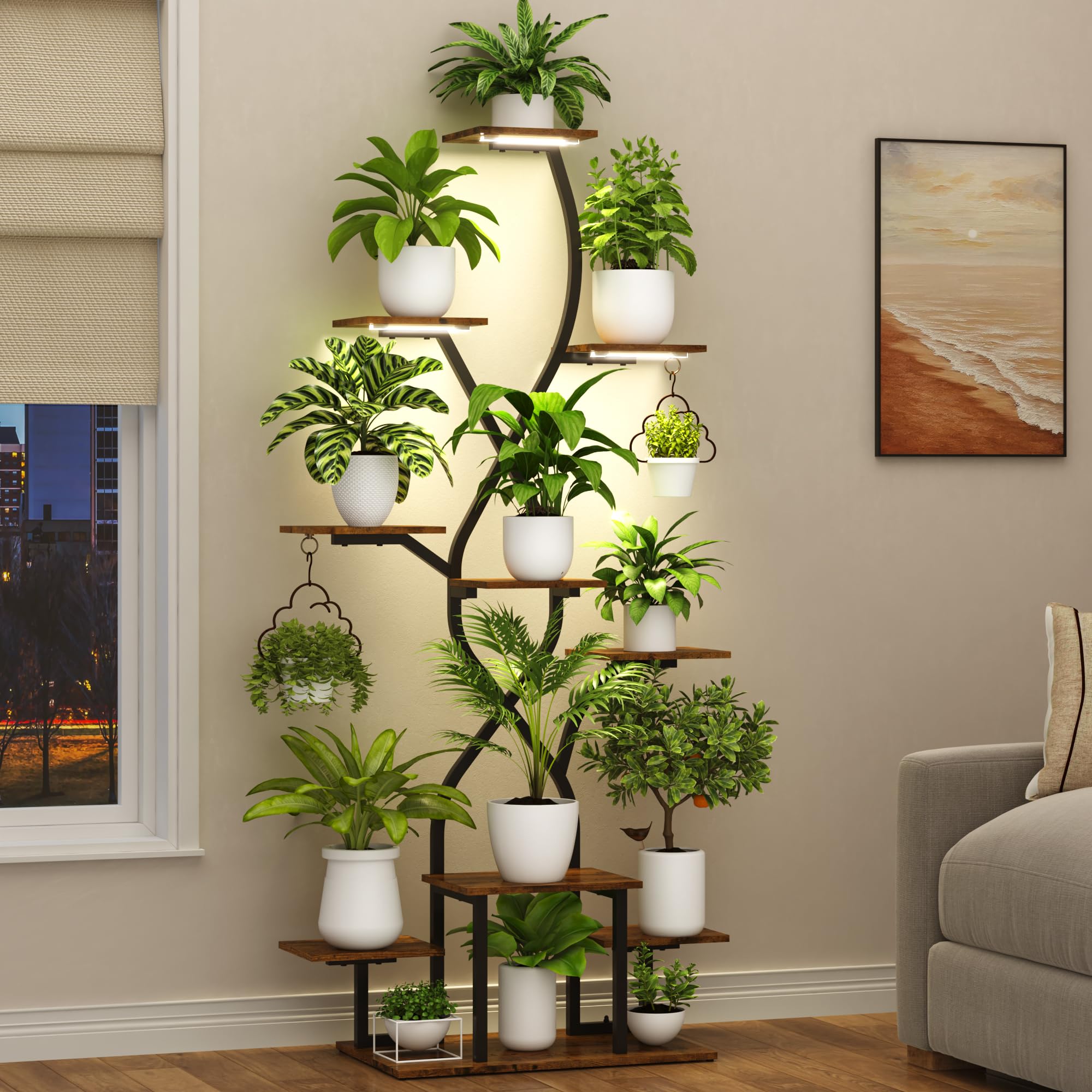 10-Tier Plant Stand with Grow Light