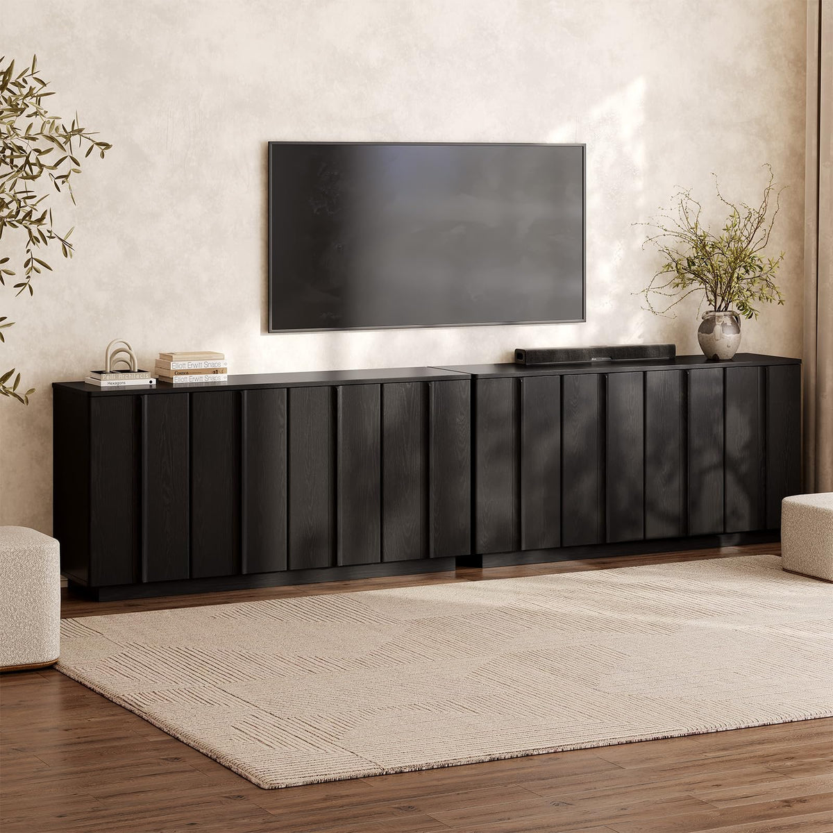 ONBRILL 61" Sideboard Buffet Cabinet with Storage Black