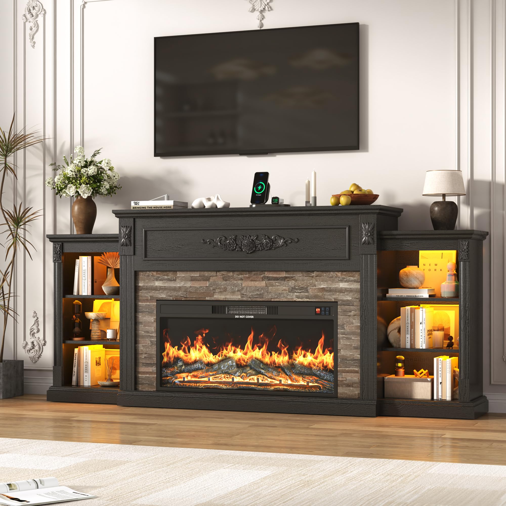 85" Electric Fireplace TV Stand with 36" Firebox