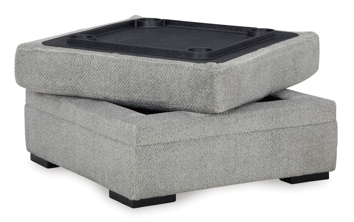 Square Storage Ottoman with Cup Holders