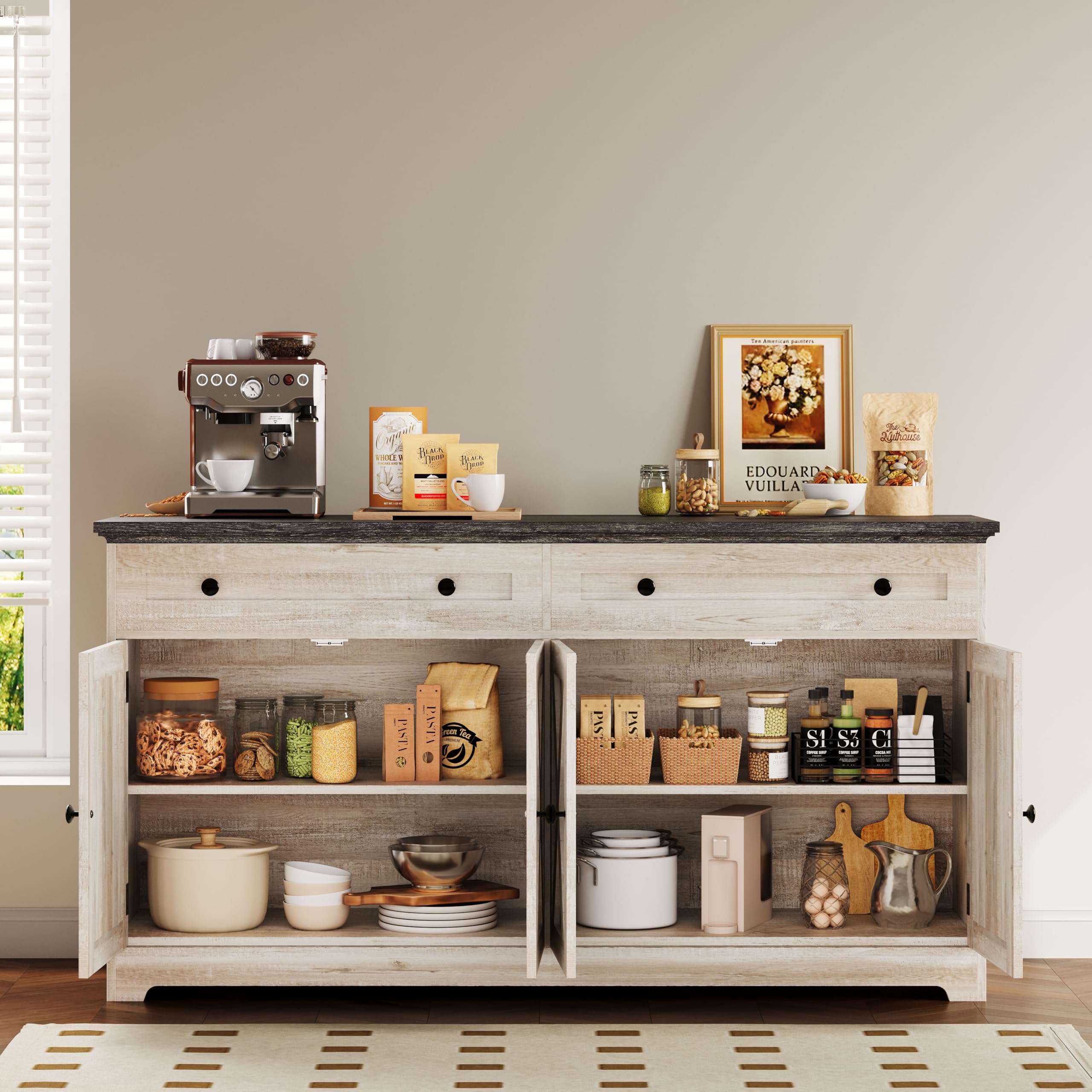 Buffet Cabinet with Storage & Drawers
