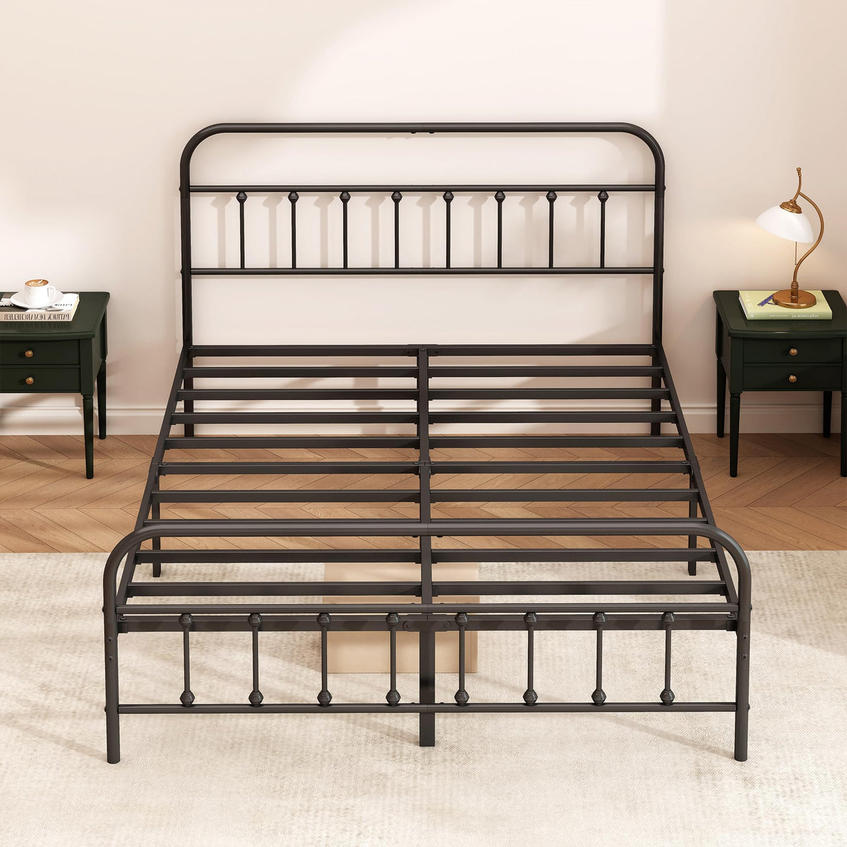 Kujielan Metal Bed Frame Full Size,Easy to Assemble,Black