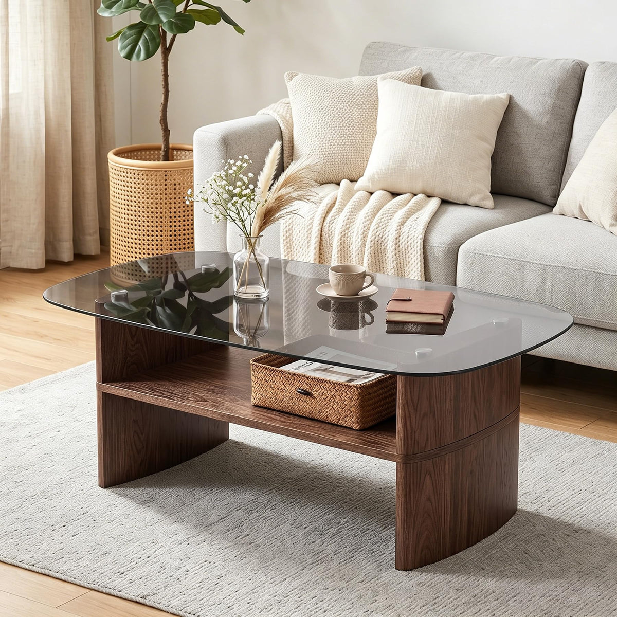 Curved Glass Coffee Table