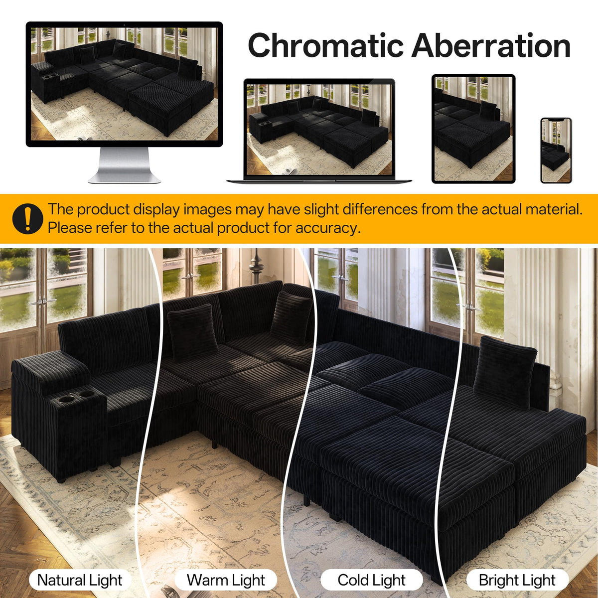 Corduroy L-Shaped Sleeper Sectional