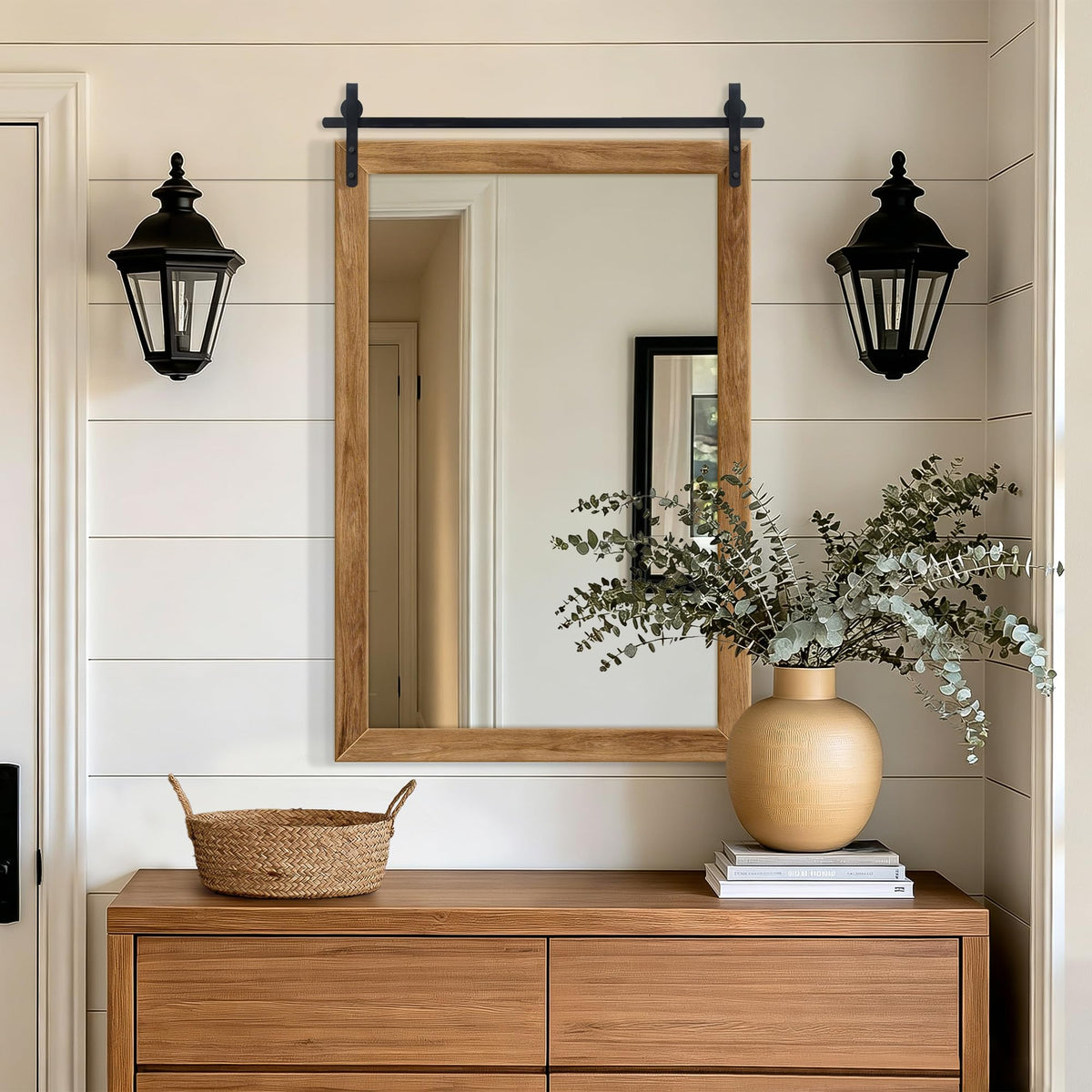 Rustic Barn Door Wall Mirror