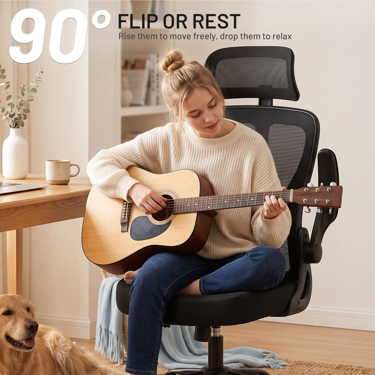 AreShark Ergonomic Office Chair - Mesh High Back Desk Chair Headrest Lumbar
