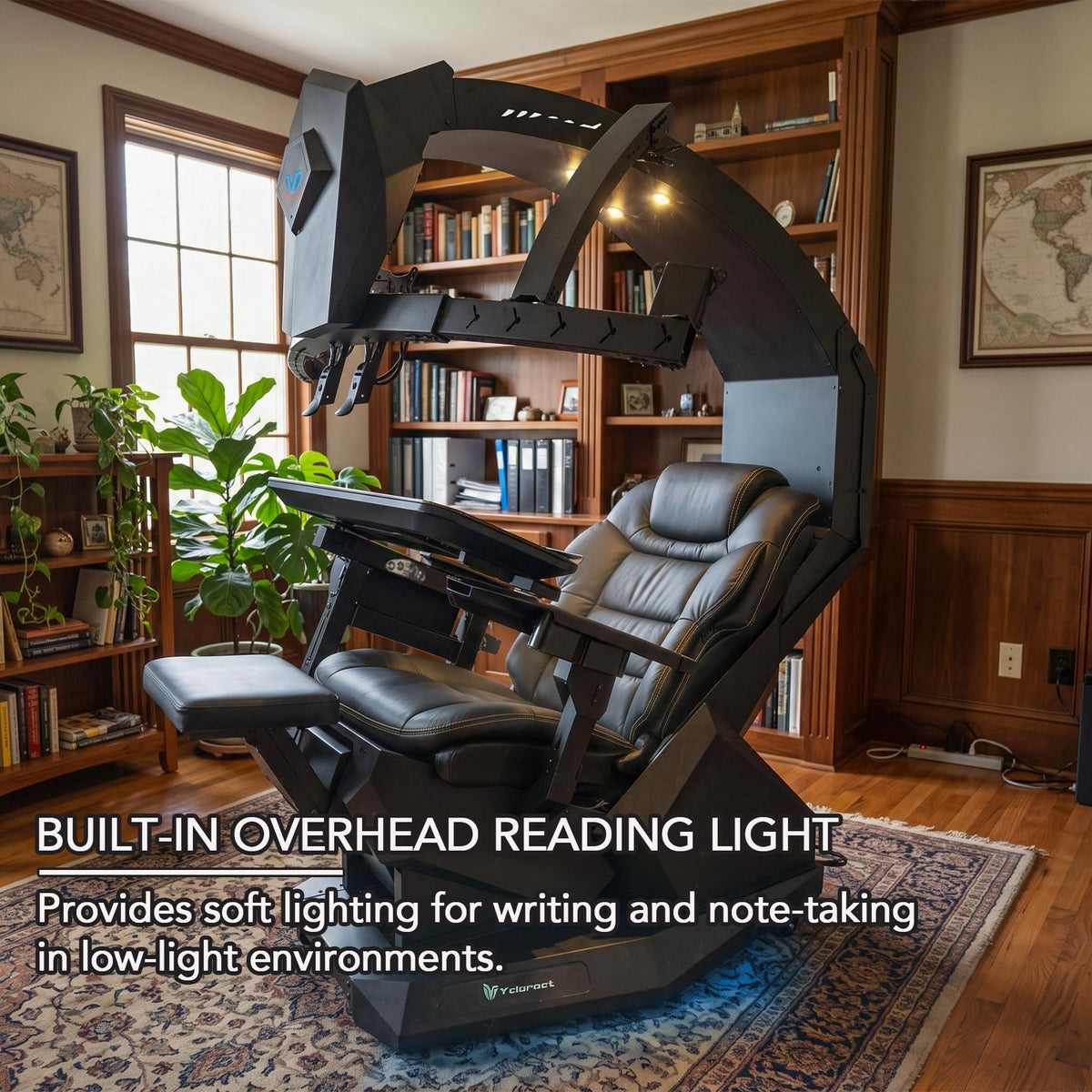 Ycloroet T2 Zero Gravity Leather Massage Chair - Ergonomic Gaming/Office Cockpit, 160° Recline, 3-Screen/49-inch Ultra-Wide Monitor Compatible