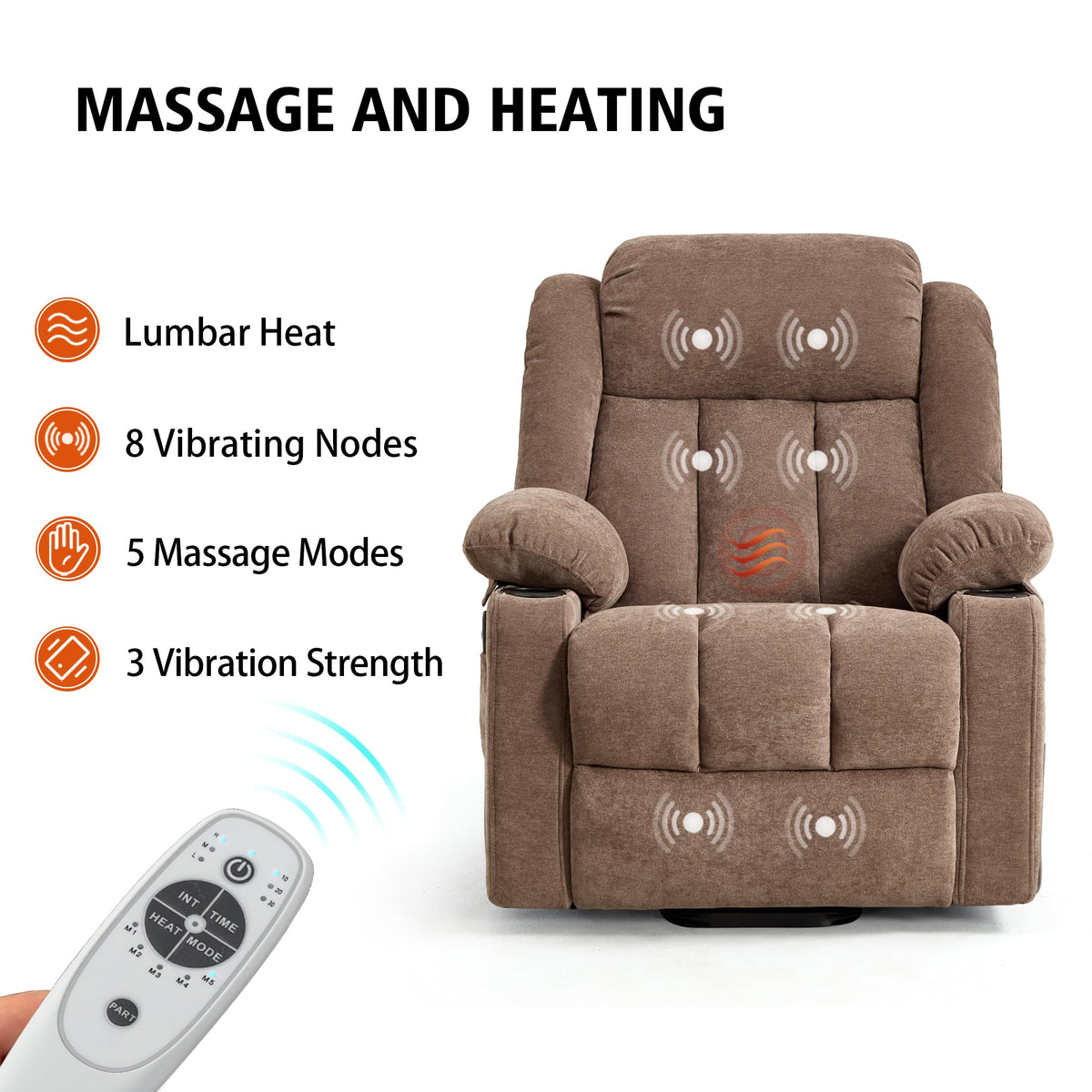 Ketaiyou Power Lift Recliner Chair with Massage and Heat for Elderly