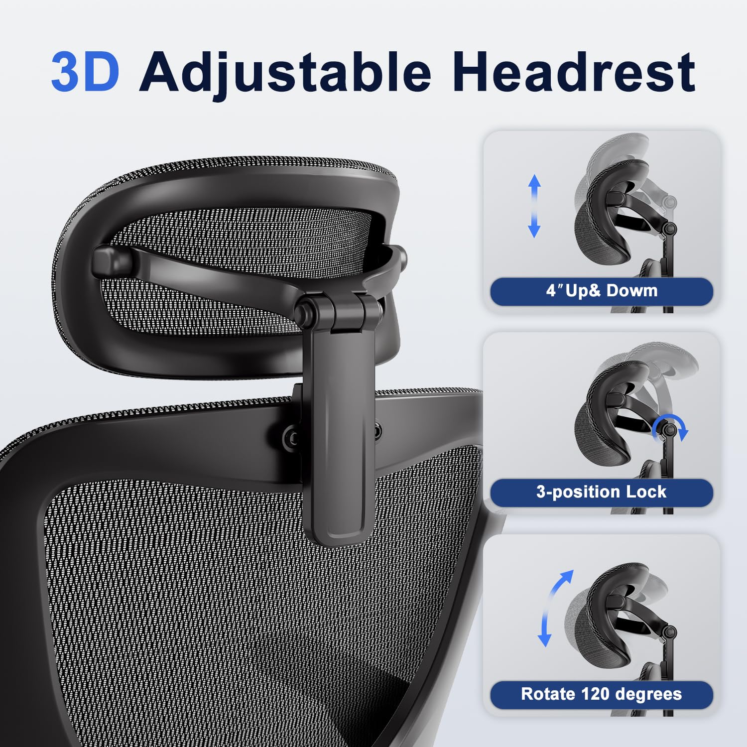 Ergonomic Mesh Office Chair with 3D Armrests & Lumbar Support