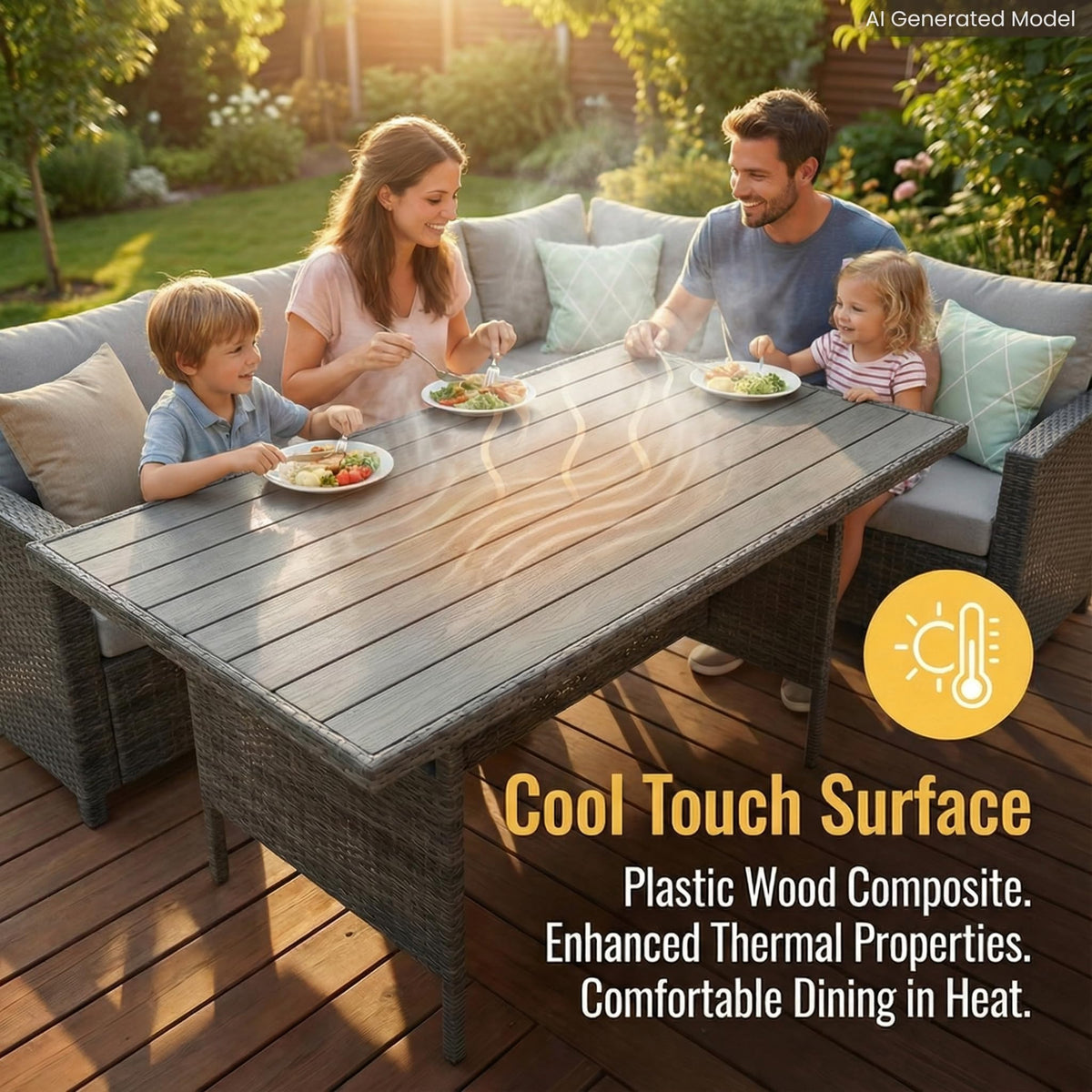 Wisteria Lane 7 Piece Patio Furniture Set, Patio Sectional for All Weather