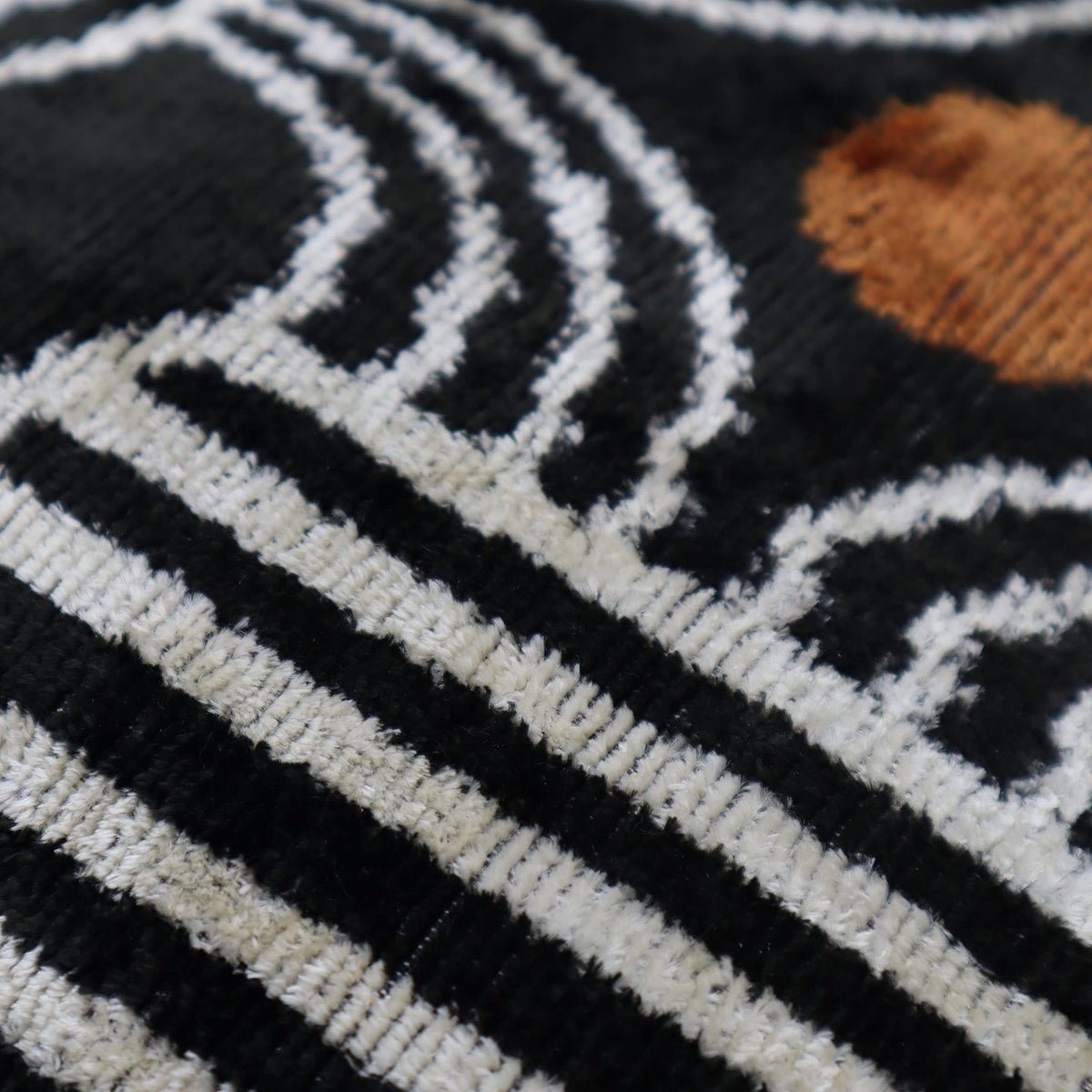 Black Ikat Down Feather Throw Pillow