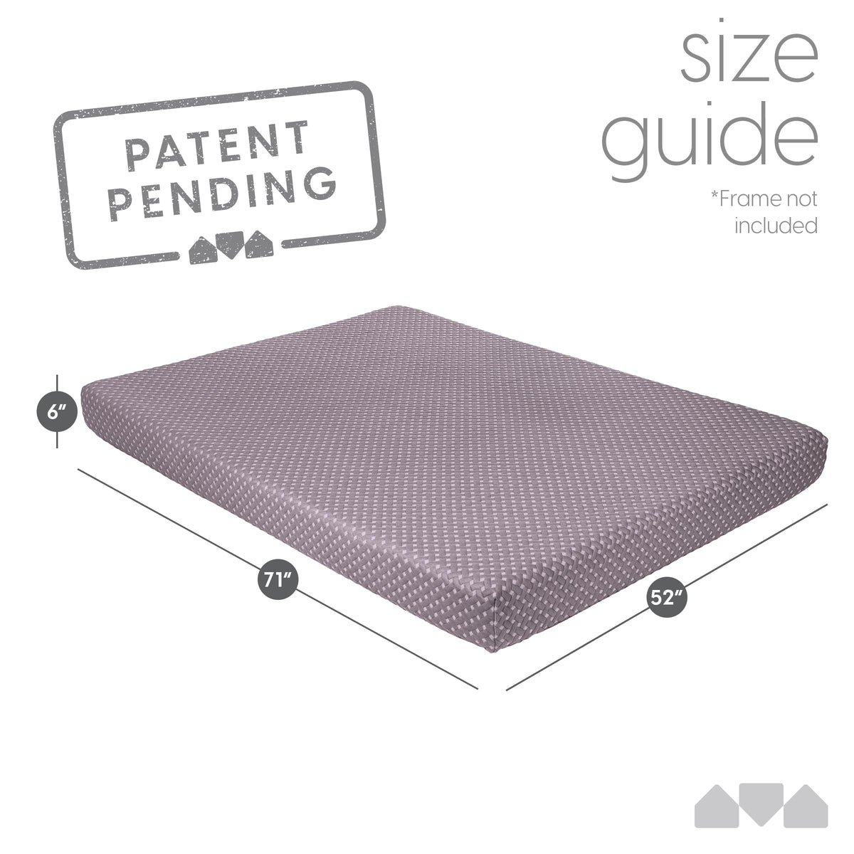 Milliard Memory Foam Futon Mattress – Full Size (Frame Not Included) (Grey)