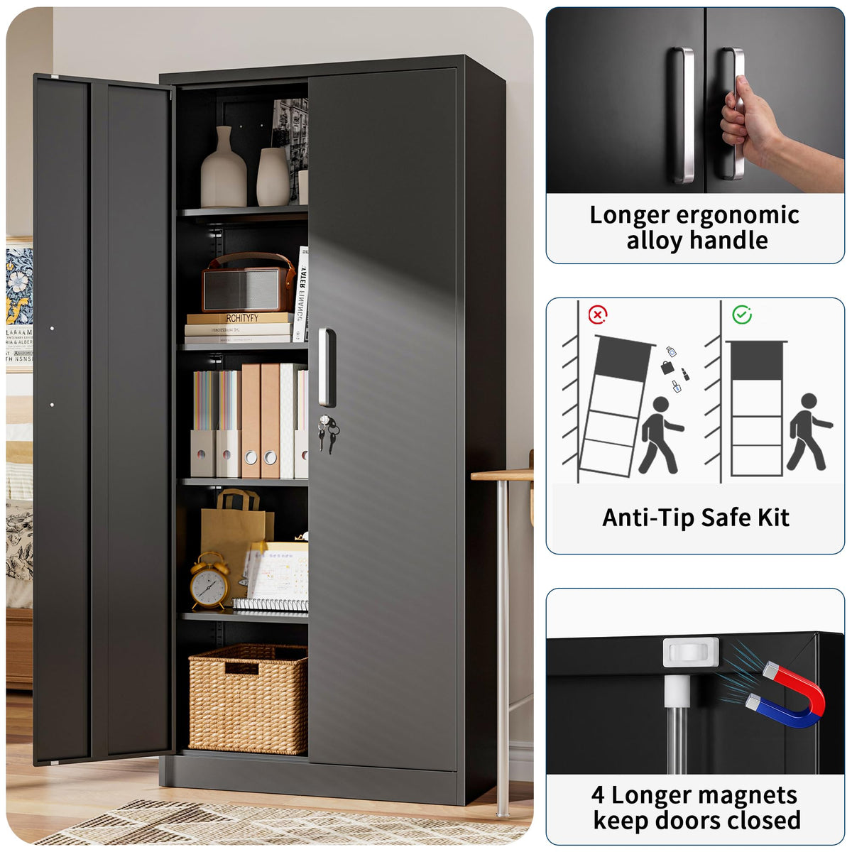Tivostaral Home Garage Storage Cabinet, Durable Metal Storage Solution