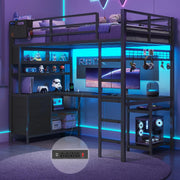Twin Loft Bed with Gaming Desk