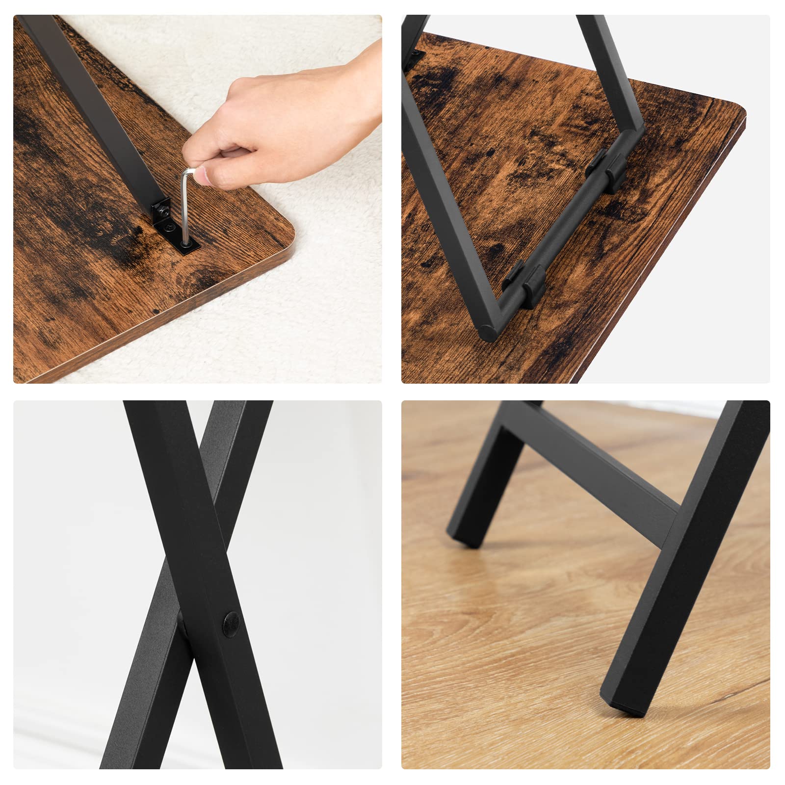 Folding TV Tray Tables Set of 4 with Stand