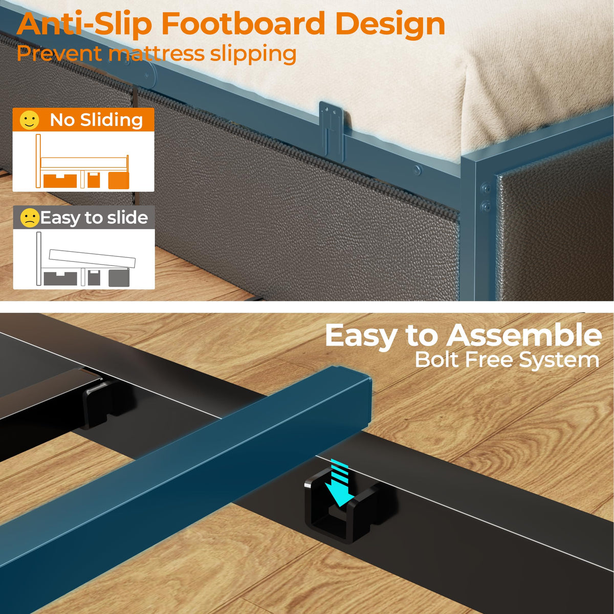 Full Storage Bed Frame with LED Lighting