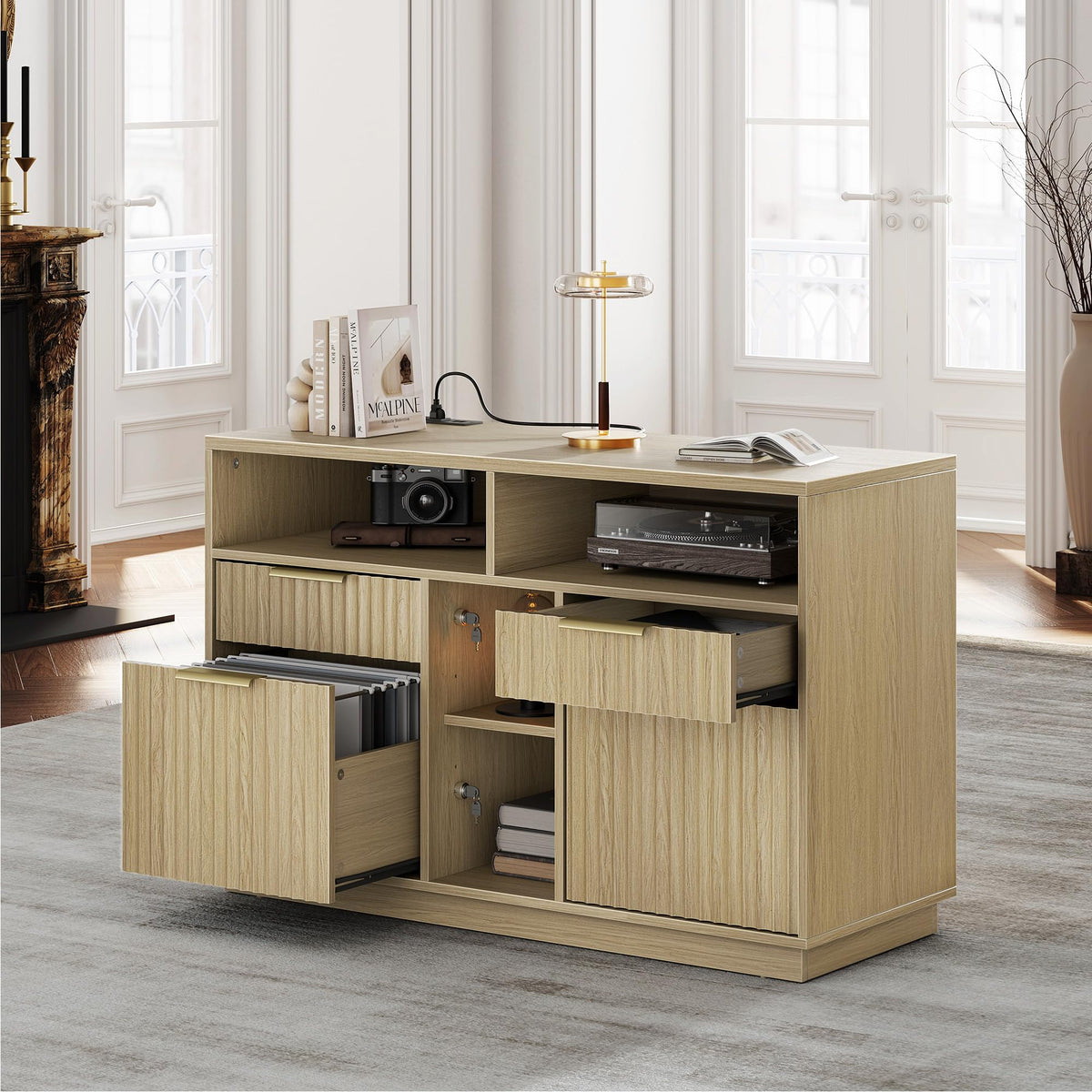4-Drawer Fluted File Cabinet