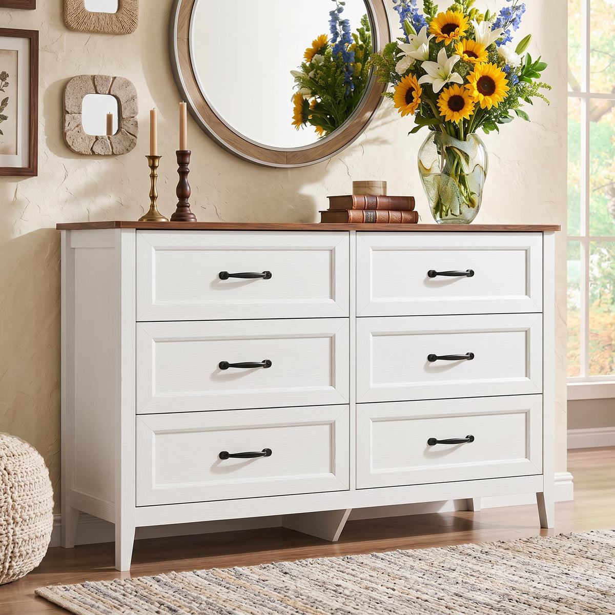 6-Drawer Wood Dresser