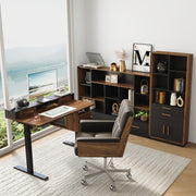 Standing Desk & Bookcase Home Office Set