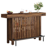 Rustic Brown Bar Table with Storage