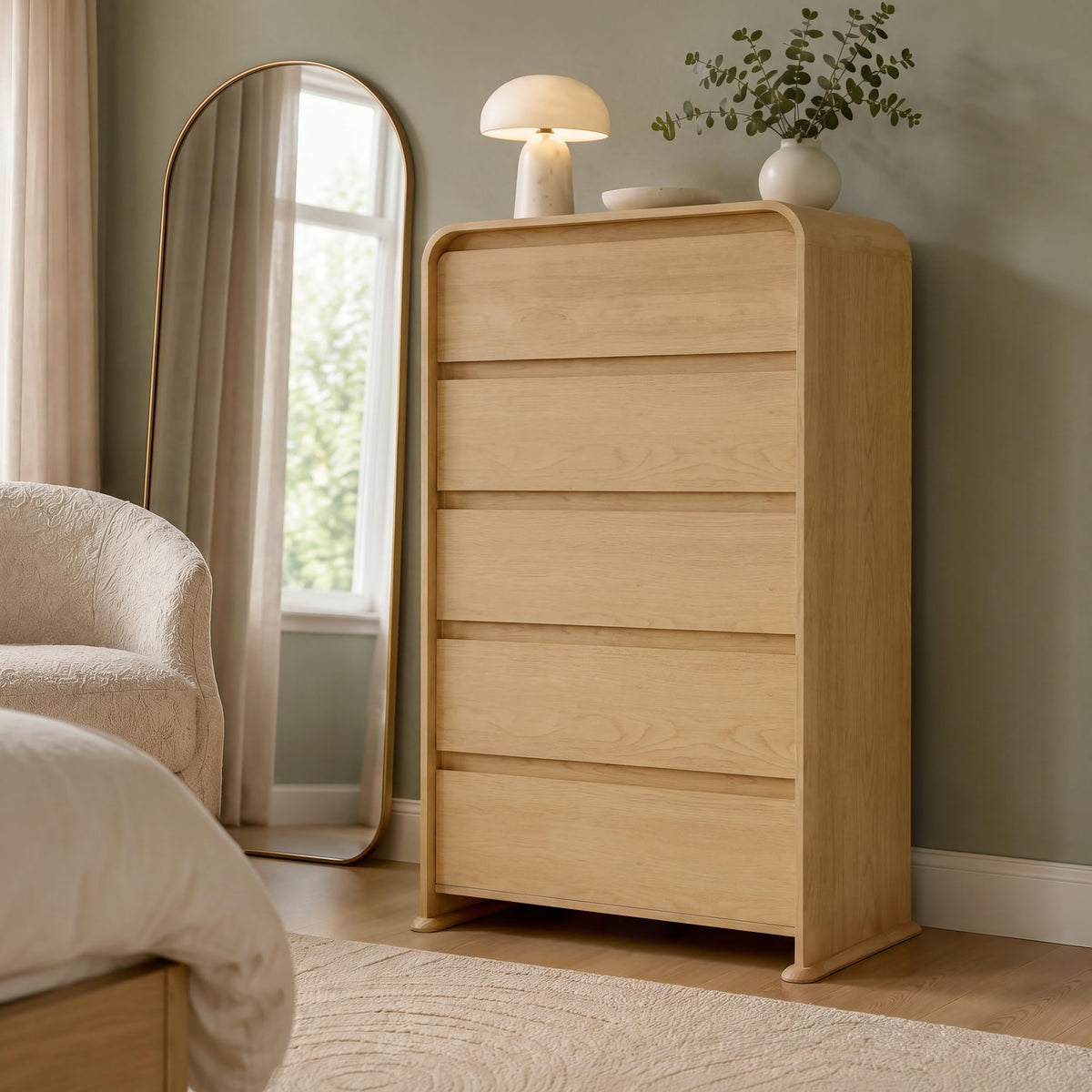 YESHOMY 5-Drawer Dresser for Bedroom, 50.5" Tall Chest of Drawers