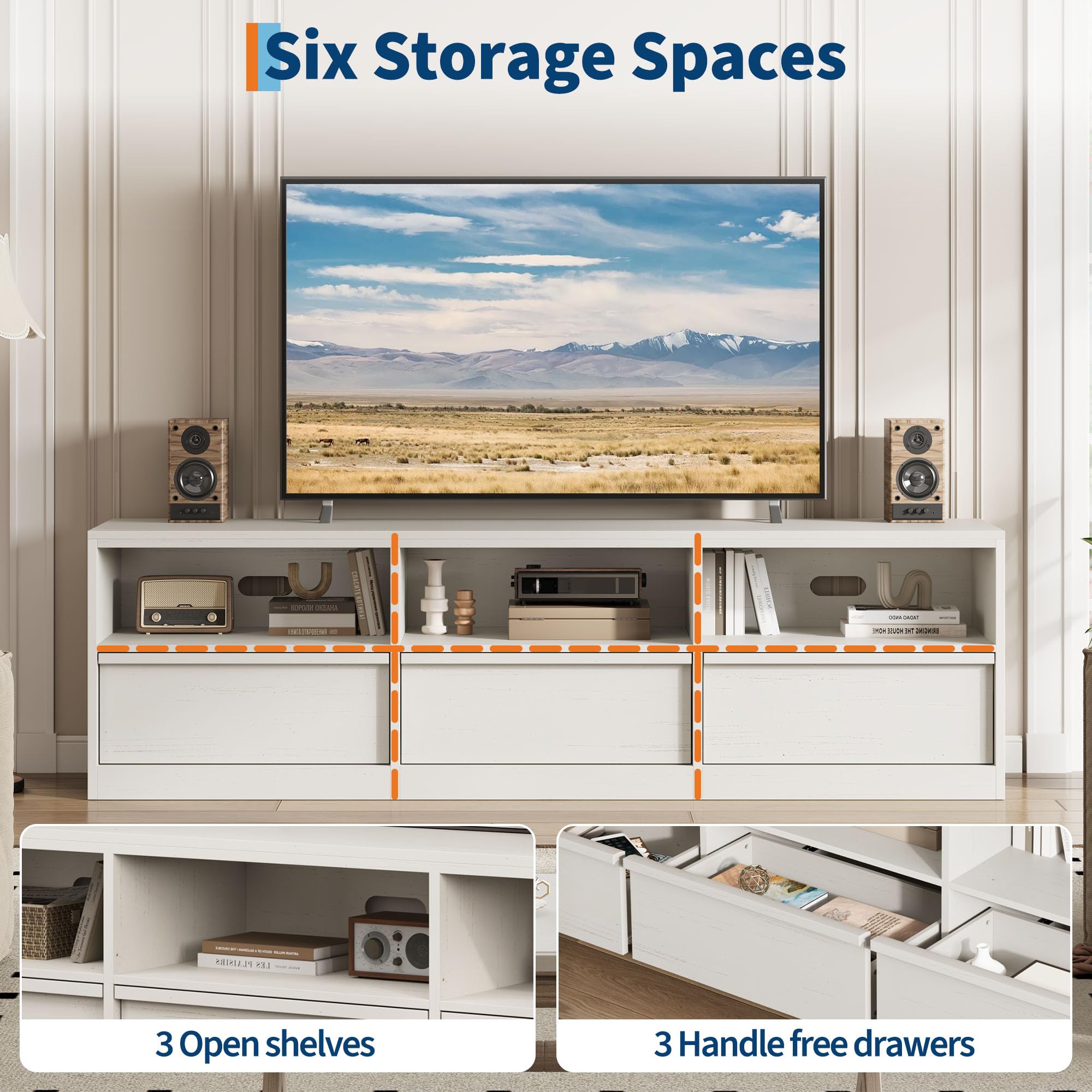 70" TV Stand – Mid-Century Modern Media Console