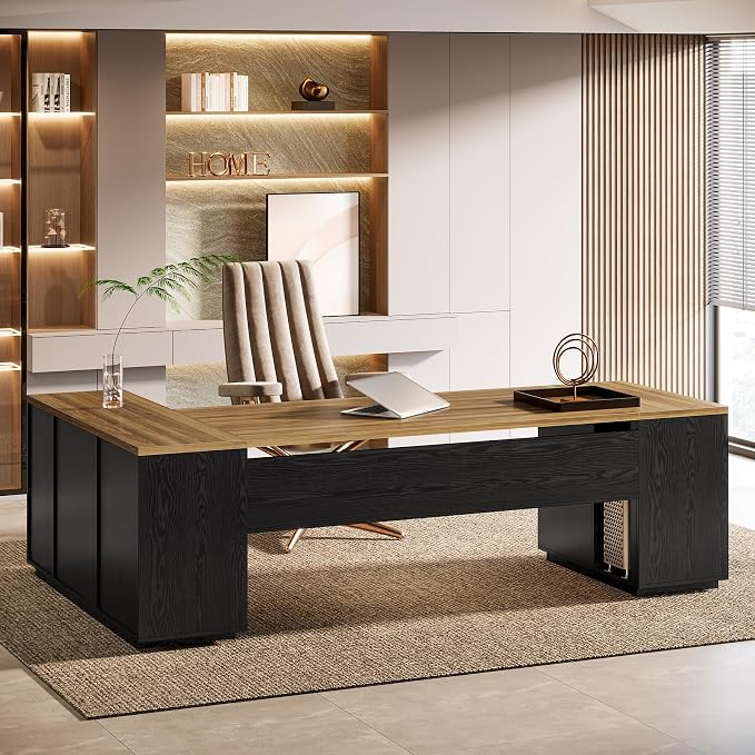 L-Shaped Executive Desk with Storage