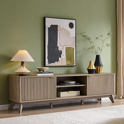 70" Fluted TV Stand – Mid-Century Modern