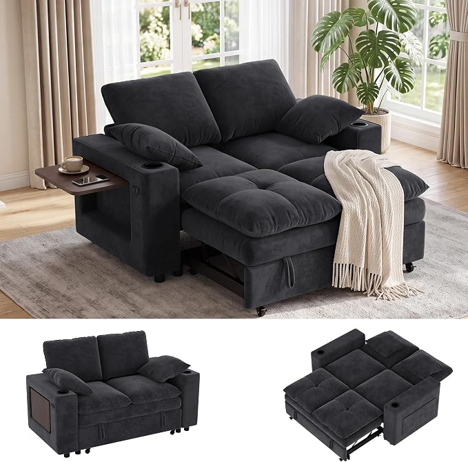 Chenille Loveseat Sleeper Sofa