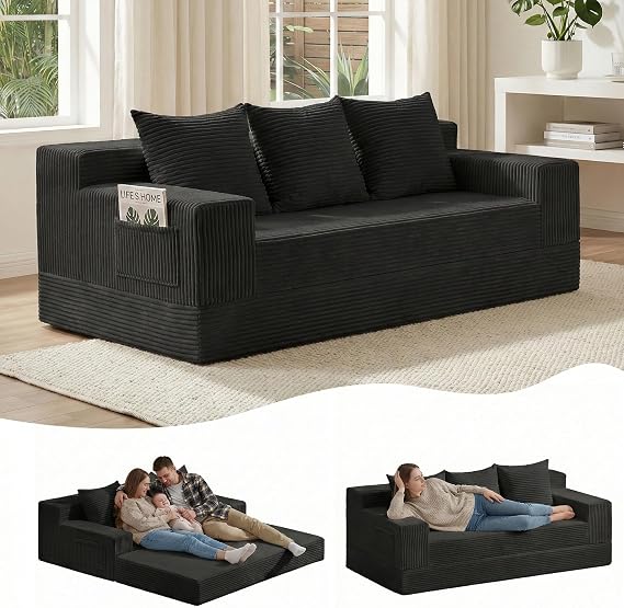 Corduroy Boneless Loveseat & 3-Seater Sofa