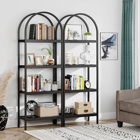 White 4-Tier Open Bookcase