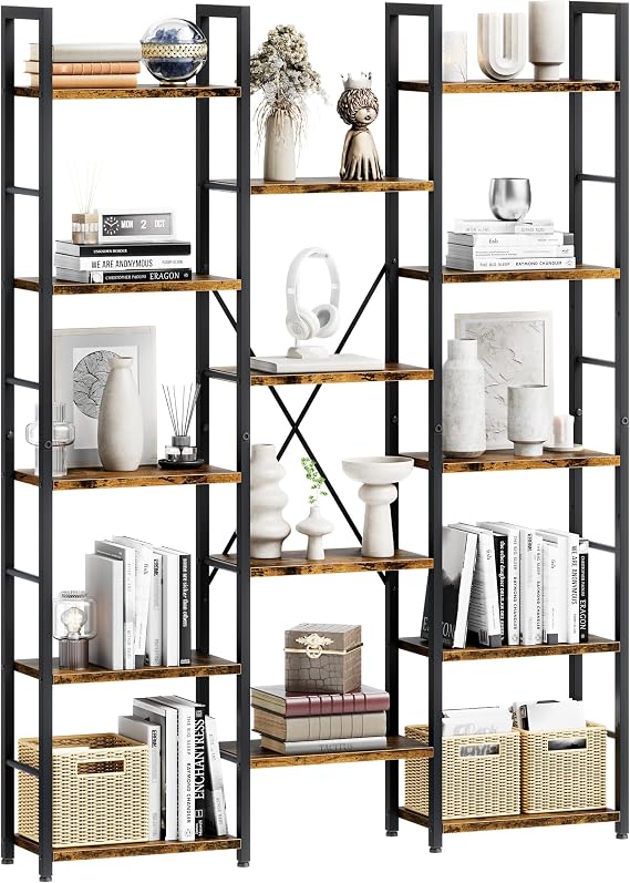 Triple-Wide 5-Tier Bookcase