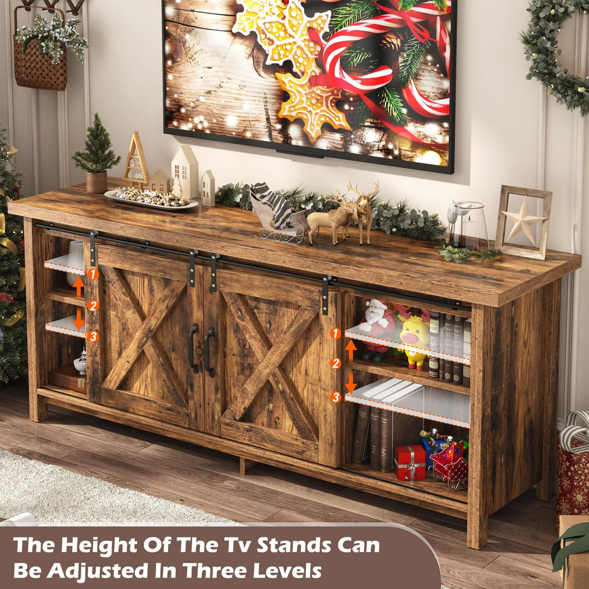Rustic Barn Door TV Stand
