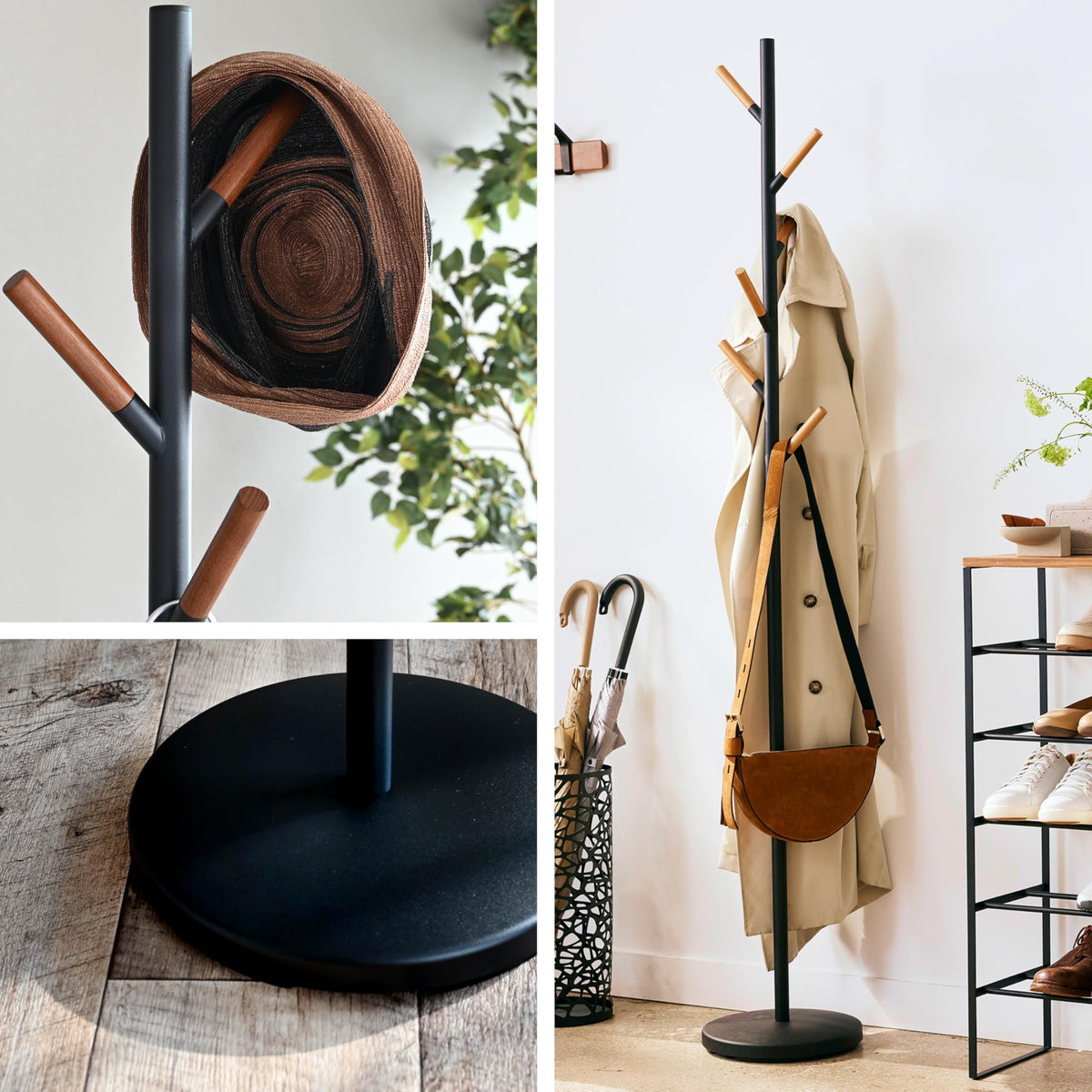 Black Freestanding Coat Rack
