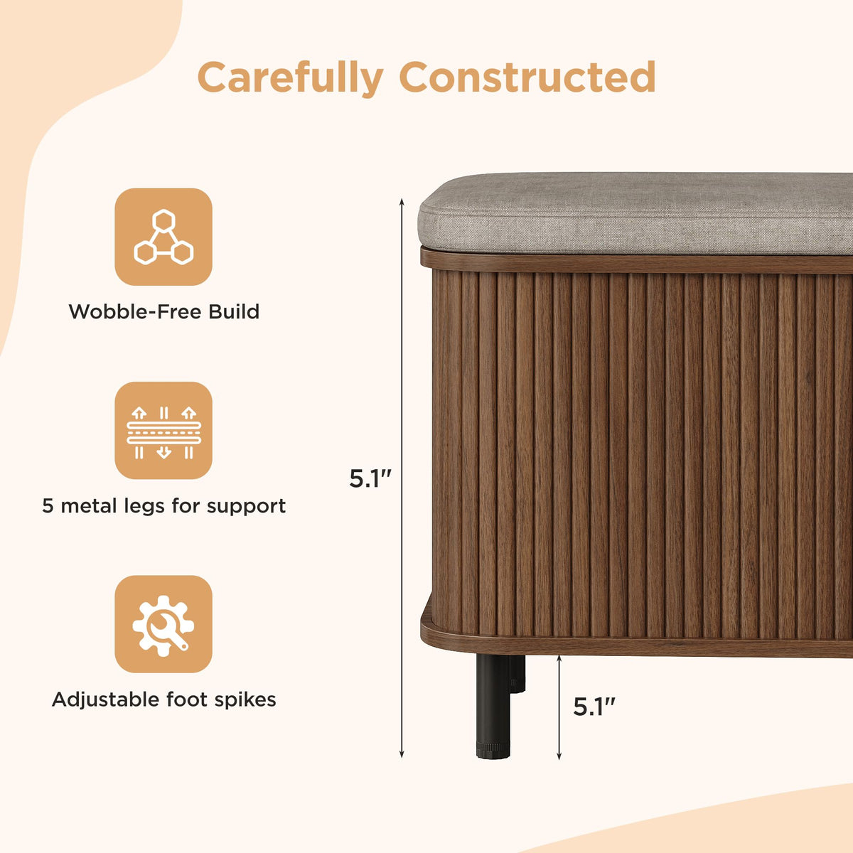 Upholstered Shoe Storage Bench