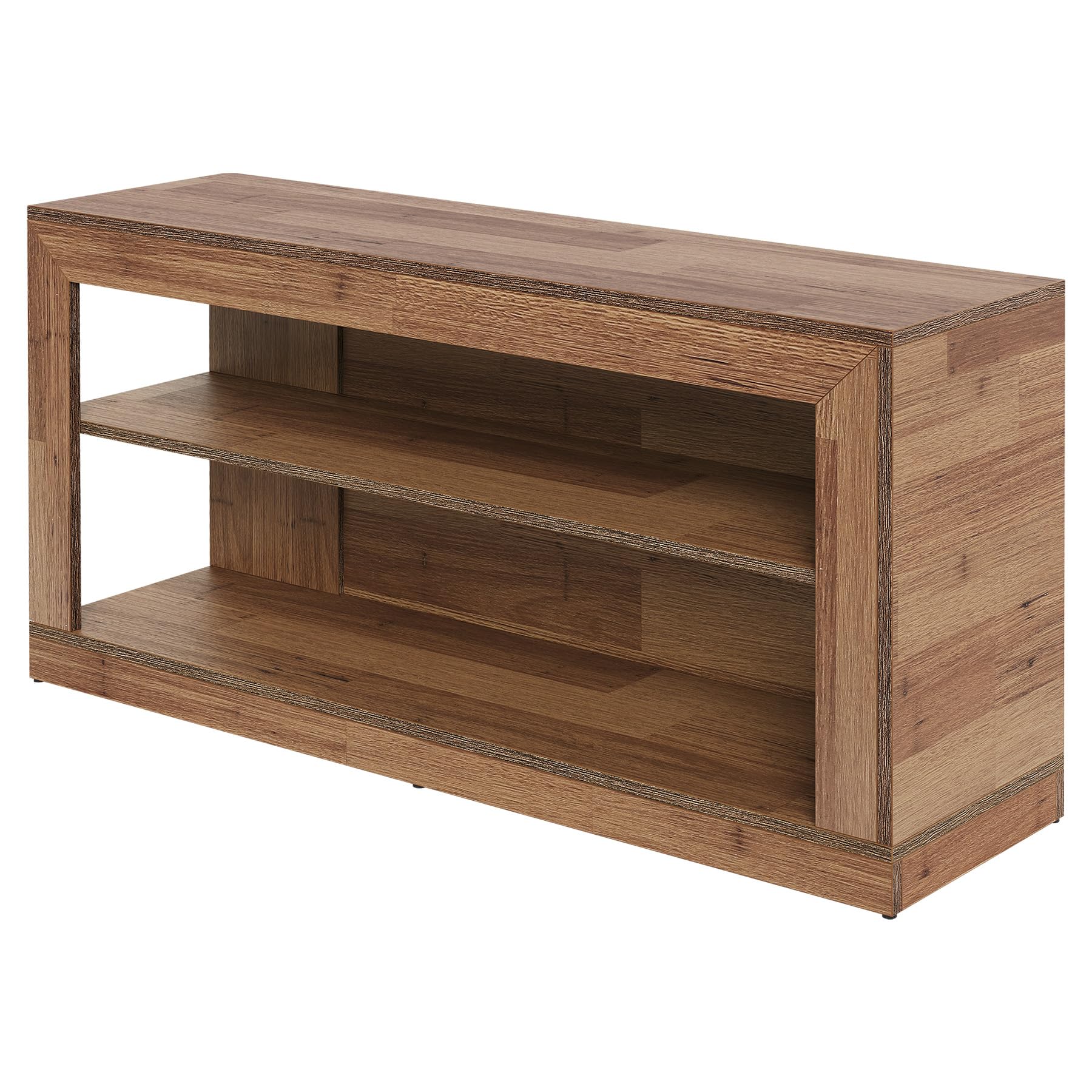 L-Shaped Corner Shoe Bench with Open Storage Shelves