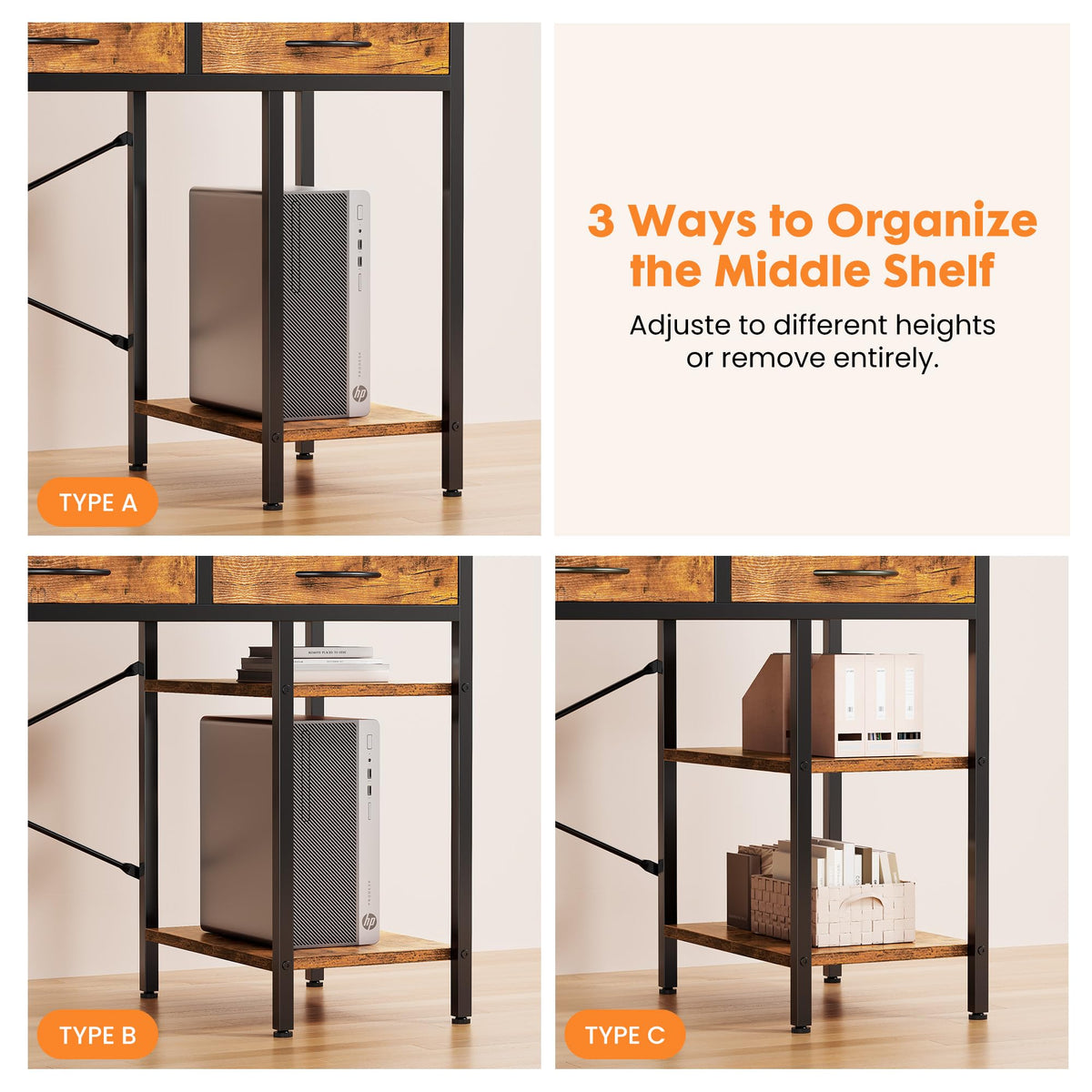 Computer Desk with 6 Drawers