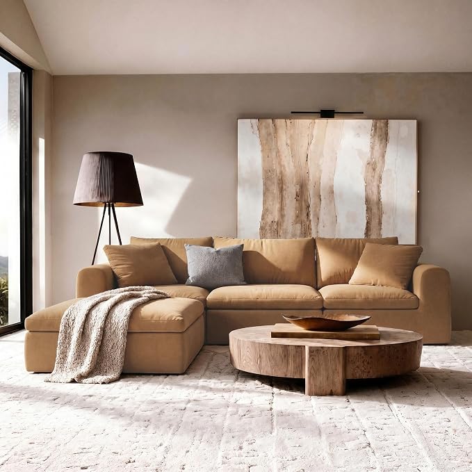 Beige Modular Sectional Sofa